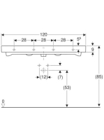 Geberit iCon 120cm kerámia mosdó, 2 nyitott csaplyukkal 124020000