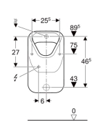 Geberit Alivio hátsó bekötésű vizelde, hátsó vagy alsó kifolyású 238100000
