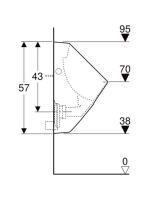 Geberit Alivio hátsó bekötésű vizelde, hátsó vagy alsó kifolyású 238100000