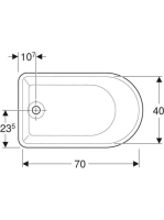 Geberit Bambini aszimmetrikus gyerek fürdőkád 76,5x47 cm 406010016