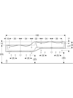 Geberit Bambini gyermekmosdó négy mosdócsaptelephez 180x41,5 cm, túlfolyó nélkül, alacsonyabb mosdó bal oldalon 430000016