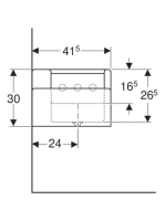 Geberit Bambini gyermekmosdó négy mosdócsaptelephez 180x41,5 cm, túlfolyó nélkül, alacsonyabb mosdó bal oldalon 430000016