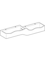 Geberit Bambini gyermekmosdó négy mosdócsaptelephez 180x41,5 cm, túlfolyó nélkül, alacsonyabb mosdó jobb oldalon 430050016