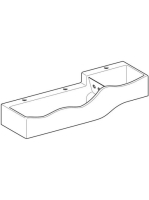 Geberit Bambini gyermekmosdó három mosdócsaptelephez 139x41,5 cm, túlfolyó nélkül, alacsonyabb mosdó bal oldalon 430300016