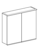 Geberit Option Plus tükrös szekrény 75x70 cm, LED világítással, két ajtóval 500.206.00.1