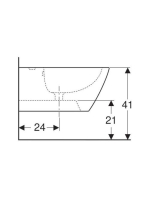 Geberit Smyle Square fali bidé, zárt forma 500209011 (500.209.01.1)