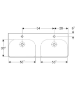Geberit Smyle Square 120x48 cm-es dupla mosdó 500.223.01.1