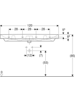 Geberit Smyle Square 120x48 cm-es mosdó 500.225.01.1