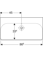 Geberit Smyle Square 90x48 cm-es mosdó, csaplyuk nélkül 500.250.01.1