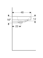 Geberit Smyle Square 90x48 cm-es mosdó, csaplyuk nélkül 500.250.01.1