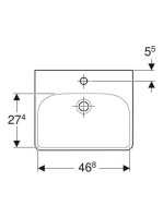 Geberit Smyle Square kézmosó 50x41 cm, csaplyukkal és túlfolyóval 500.256.01.1
