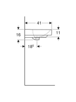 Geberit Smyle Square kézmosó 50x41 cm, csaplyukkal és túlfolyóval 500.256.01.1