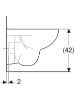 Geberit Selnova Compact mélyöblítésű fali WC 35x49 cm, rövidített kivitel, Rimfree 500.280.01.7