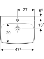 Geberit Selnova Square mosdó 55 cm, csaplyukkal és túlfolyóval 500.290.01.7