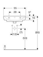 Geberit Selnova Square mosdó 55 cm, csaplyukkal és túlfolyóval 500.290.01.7