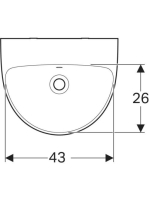 Geberit Selnova kézmosó 50x41 cm túlfolyóval, csaplyuk nélkül, fehér 500.294.01.7