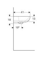 Geberit Selnova kézmosó 50x41 cm túlfolyóval, csaplyuk nélkül, fehér 500.294.01.7