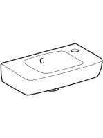 Geberit Selnova Compact jobbos kézmosó 45x25 cm, rövidített kivitel, túlfolyóval 500.318.01.5