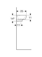 Geberit Selnova Compact jobbos kézmosó 45x25 cm, rövidített kivitel, túlfolyóval 500.318.01.5