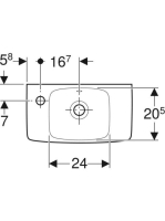 Geberit Selnova Compact balos kézmosó 45x25 cm, rövidített kivitel, túlfolyóval 500.319.01.5