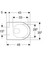 Geberit Selnova Compact mélyöblítésű fali WC 48x35,5 cm, rövidített kivitel, Rimfree 500.349.01.7