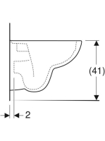 Geberit Selnova Compact mélyöblítésű fali WC 48x35,5 cm, rövidített kivitel, Rimfree 500.349.01.7