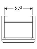 Geberit Smyle Square alsó szekrény kézmosóhoz ajtóval 44,2x35,6 cm, magasfényű fehér 500.351.00.1