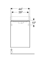 Geberit Smyle Square alsó szekrény kézmosóhoz ajtóval 44,2x35,6 cm, magasfényű fehér 500.351.00.1