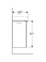 Geberit Smyle Square alsó szekrény kézmosóhoz ajtóval 44,2x35,6 cm, hikoridió 500.351.JR.1