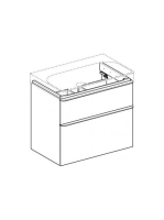 Geberit Smyle Square alsó szekrény mosdóhoz fiókkal 73,4x47 cm, magasfényű homokszürke 500.353.JL.1