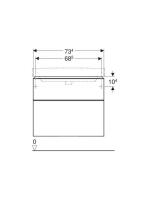Geberit Smyle Square alsó szekrény mosdóhoz fiókkal 73,4x47 cm, magasfényű homokszürke 500.353.JL.1
