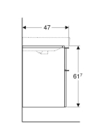Geberit Smyle Square alsó szekrény dupla mosdóhoz fiókkal 118,4x47 cm, magasfényű homokszürke 500.356.JL.1