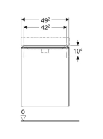 Geberit Smyle Square alsó szekrény kézmosóhoz ajtóval 49,2x40,6 cm, magasfényű homokszürke 500.363.JL.1