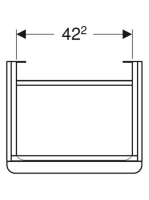 Geberit Smyle Square alsó szekrény kézmosóhoz ajtóval 49,2x40,6 cm, magasfényű homokszürke 500.363.JL.1