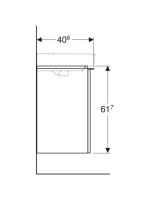 Geberit Smyle Square alsó szekrény kézmosóhoz ajtóval 49,2x40,6 cm, magasfényű homokszürke 500.363.JL.1