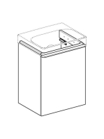 Geberit Smyle Square alsó szekrény kézmosóhoz ajtóval 49,2x40,6 cm, magasfényű homokszürke 500.364.JL.1