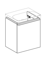 Geberit Smyle Square alsó szekrény kézmosóhoz ajtóval 53,6x43,3 cm, magasfényű homokszürke 500.365.JL.1