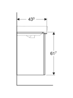 Geberit Smyle Square alsó szekrény kézmosóhoz ajtóval 53,6x43,3 cm, magasfényű homokszürke 500.365.JL.1