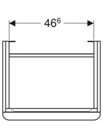 Geberit Smyle Square alsó szekrény kézmosóhoz ajtóval 53,6x43,3 cm, magasfényű homokszürke 500.365.JL.1