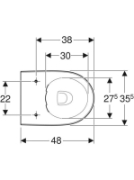 Geberit Selnova Compact mélyöblítésű álló WC 35,5x48 cm, vario kifolyású, Rimfree 500.394.01.7