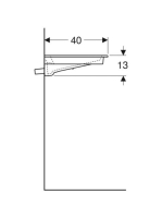 Geberit ONE rövidített kivitelű mosdó hátsó lefolyóval 105x40 cm, csaplyuk nélkül, fehér 500.396.01.3