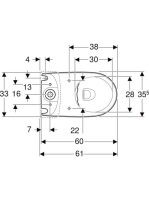 Geberit Selnova álló monoblokk WC 35,5x60 cm mélyöblítésű, univerzális kifolyású, Rimfree 500.478.01.7