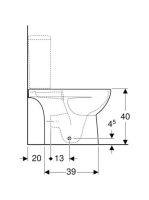 Geberit Selnova álló monoblokk WC 35,5x60 cm mélyöblítésű, univerzális kifolyású, Rimfree 500.478.01.7