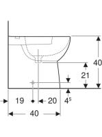Geberit Selnova Compact falhoz illeszkedő álló bidé 35,5x48 cm, rövidített kivitel 500.482.01.7