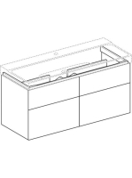 Geberit Xeno² alsó szekrény mosdóhoz 117,4x46,2 cm, négy fiókkal, faerezetes szürke 500.518.43.1