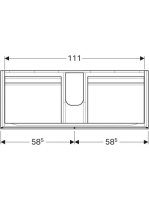 Geberit Xeno² alsó szekrény mosdóhoz 117,4x46,2 cm, négy fiókkal, faerezetes szürke 500.518.43.1