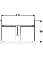 Geberit Acanto alsó szekrény mosdóhoz, egy fiókkal egy belső fiókkal 75 cm matt láva/fényes láva üveg (500.611.JK.2)