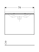 Geberit Acanto alsó szekrény mosdóhoz, egy fiókkal egy belső fiókkal 75 cm matt láva/fényes láva üveg (500.611.JK.2)