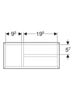 Geberit Smyle Square fiókbetét mosdószekrényhez, T osztású, láva/strukturált melamin 500.678.00.1