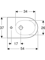 Geberit ONE zárt formájú fali bidé 37x54 cm rejtett túlfolyóval, matt fehér 500.690.JT.1